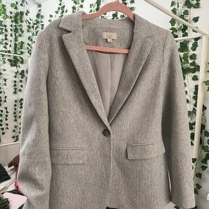 LOFT Herringbone Women's Gray Blazer